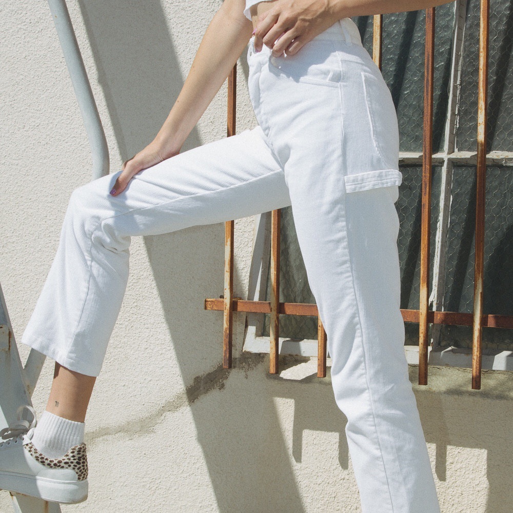 Brandy Melville White Cord Carpenter Pant